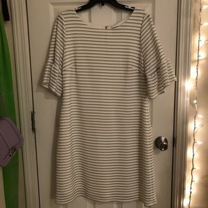 Ivanka Trump White Dark Navy stripe dress